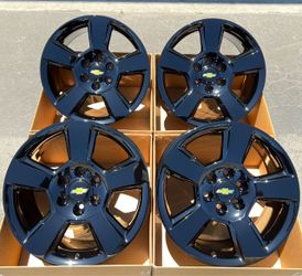 20” Chevy Silverado Tahoe Suburban OEM Rims Wheels Gloss Black