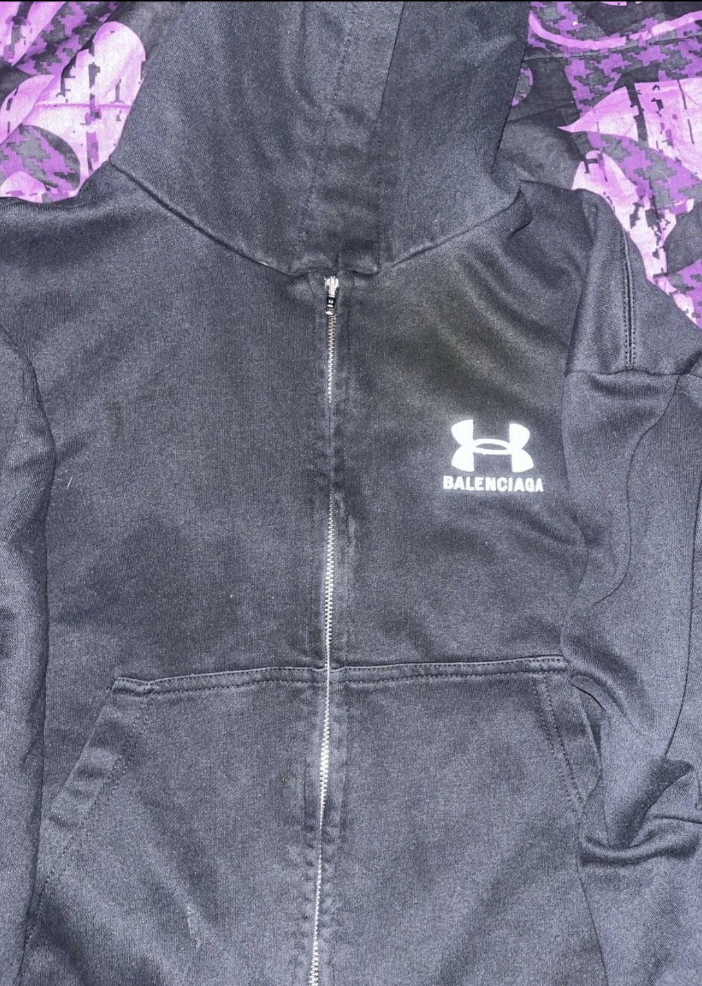 Balenciaga X Under Armour Zip-up Hoodie, Black Size Small