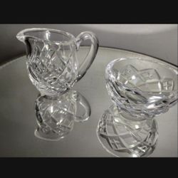 WATERFORD CRYSTAL CREAMER PITCHER - SUGAR BOWL SET - W01