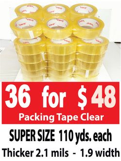 Clear Packing Tape – 36 Rolls