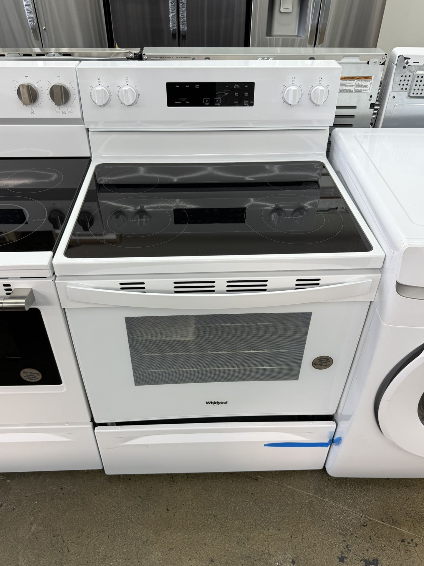 Brand new Whirlpool white electric 220 volts glass top stove 