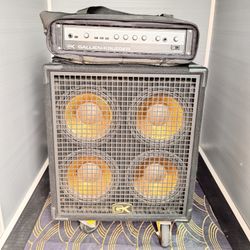 GK 4x10 Gold Bass Cabinet With GK Bass Guitar Amplifier Head