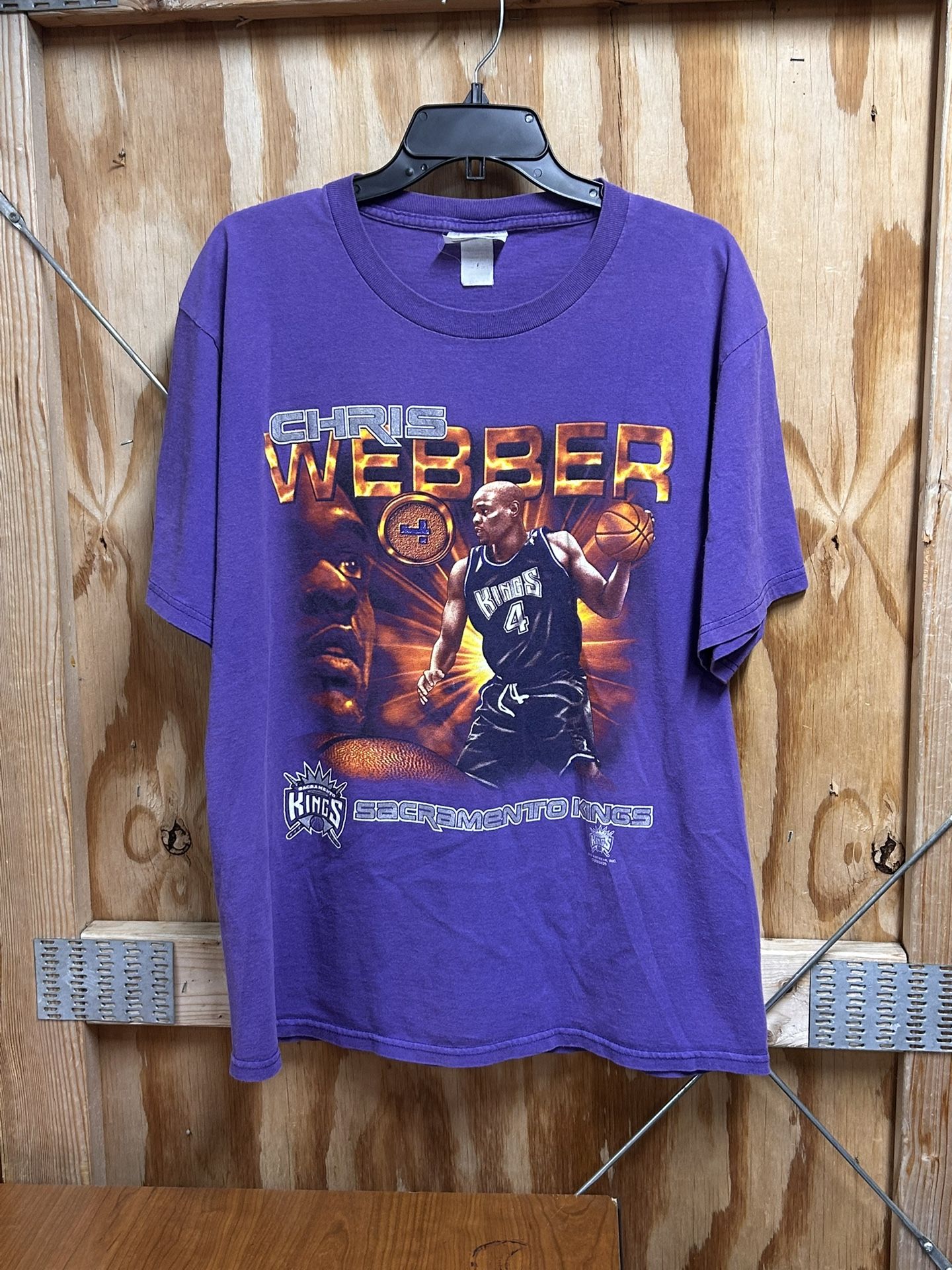 RARE Vintage NBA Sacramento Kings Chris Webber COIN Tee