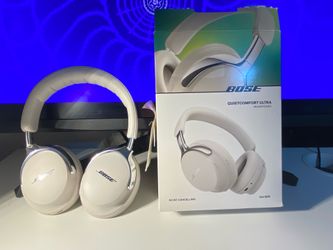 Bose QC Ultra 2 Noise Cancelling Headphones (White, 2nd Gen) – Excellent Condition w/ Box, Case & Cables
