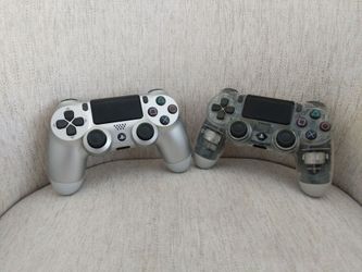 Sony PlayStation 4 PS4 Silver & Clear Controller