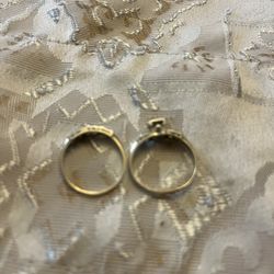 Woman’s Engagement Ring 2 Rings For One Price Go Together 