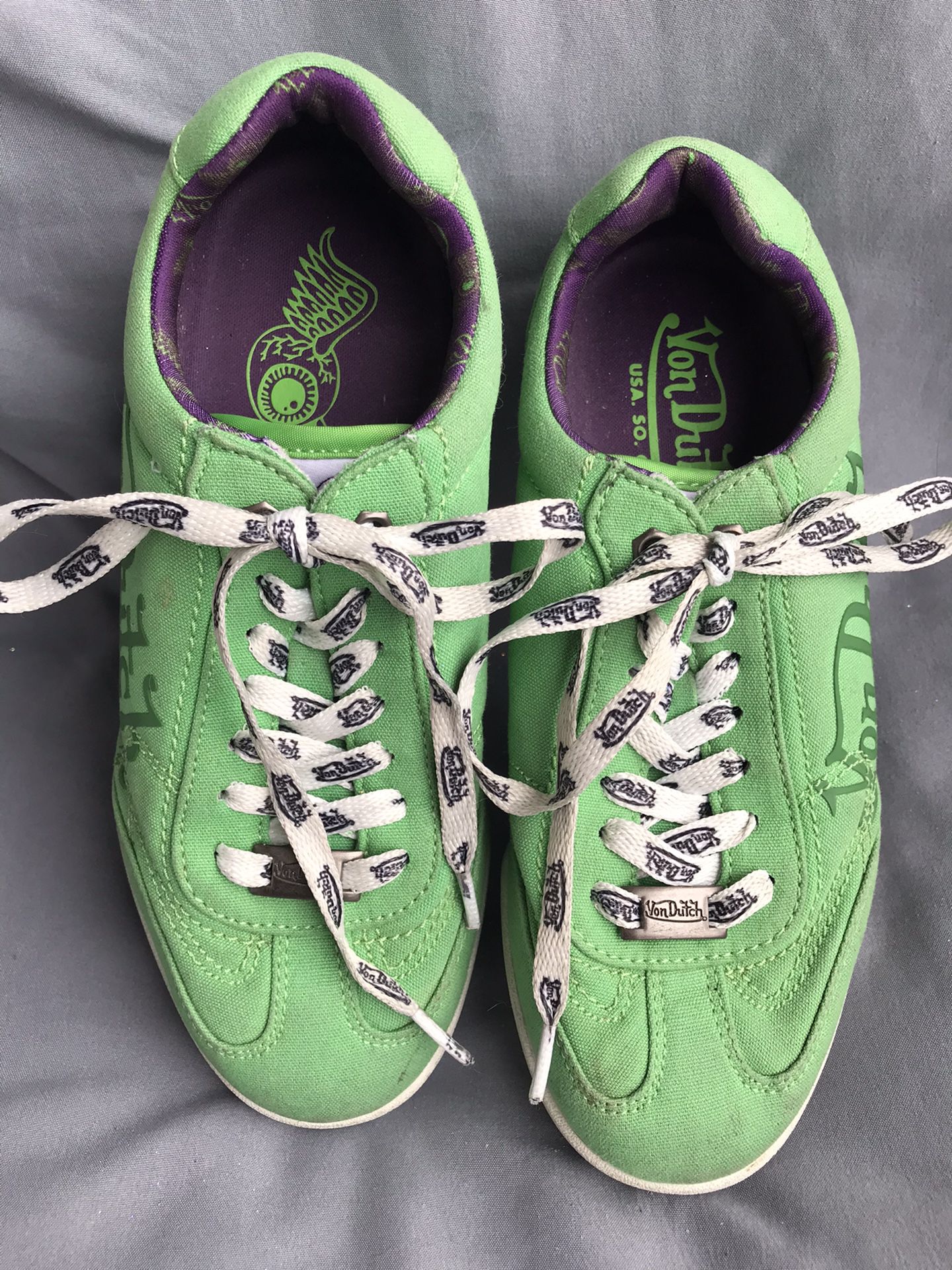 Green Von Dutch Lime Green Shoes Sneakers Kid Size 4 