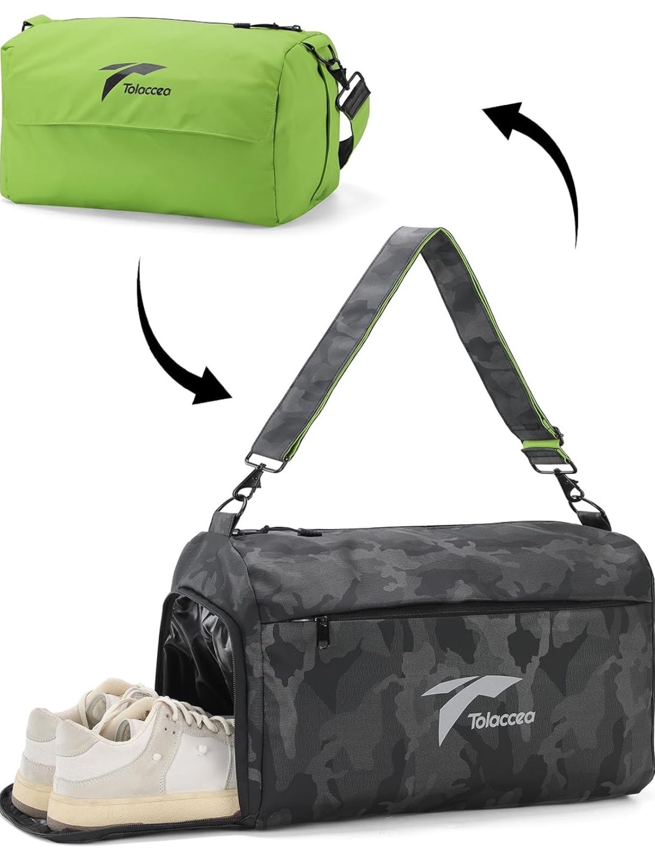 Brandnew Gym Bag for Men Women, Large Sport Duffel Bag with Shoe Compartment Wet Compartment, Travel Duffel Bag Backpack, Weekend Bag Carry On Backpac