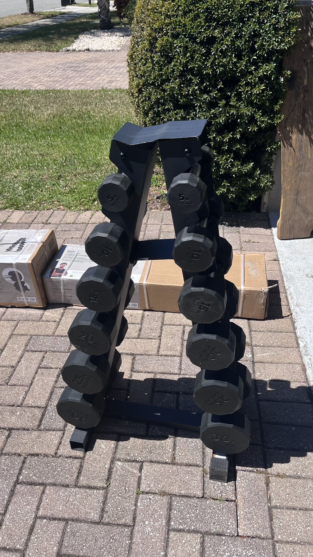 Dumbells Set 210 Lbs with Rack All brand New In Box