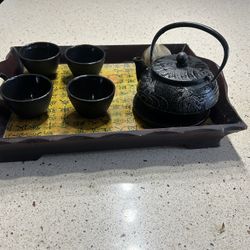 Vintage Cast Iron Japanese Tea Set