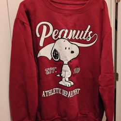 New Women's Snoopy Sweatshirt Pullover Maroon Size XL 16/18