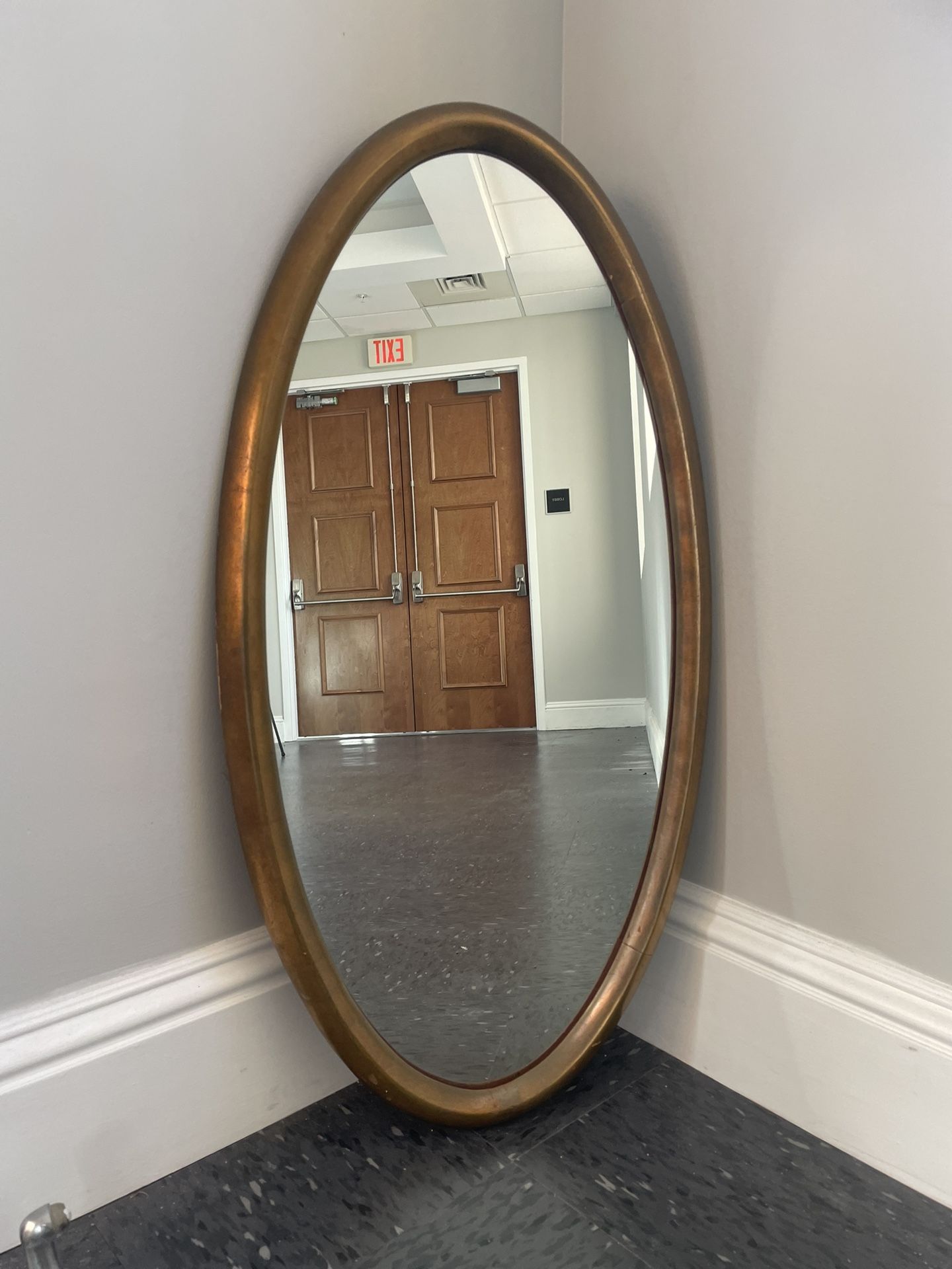 Bronze Colored Oval Wall Mirror 36”H x 18.5” W