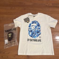 Bape Light blue white tee