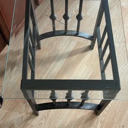 Glass and Steel Bedside Table