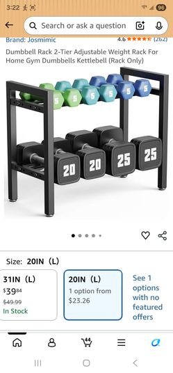 20" 2 tier dumbbell rack