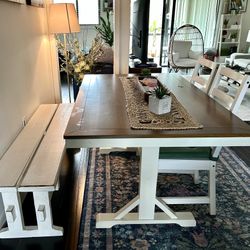 Dinning Table, Bench And Two Chairs 