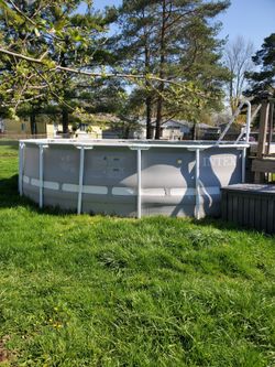 Intex 20 x 52 pool with steps and upgraded sand filter