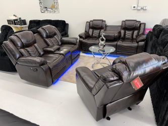 Recliners 3pc Brown And Black 