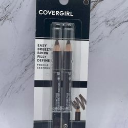 NIP New Covergirl Brow Fill & Define 2 Pencils & Sharpener 505 Rich Brown