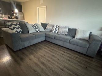 Gray sectional couch