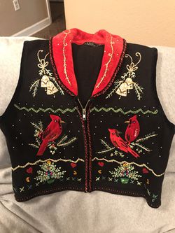 Lisa international petite xL ugly Christmas sweater vest