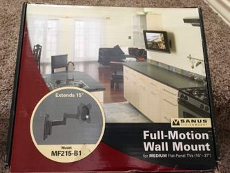 Full motion wall mount (Sanus) with box