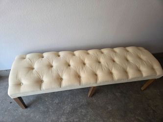 Cream upholstered bench