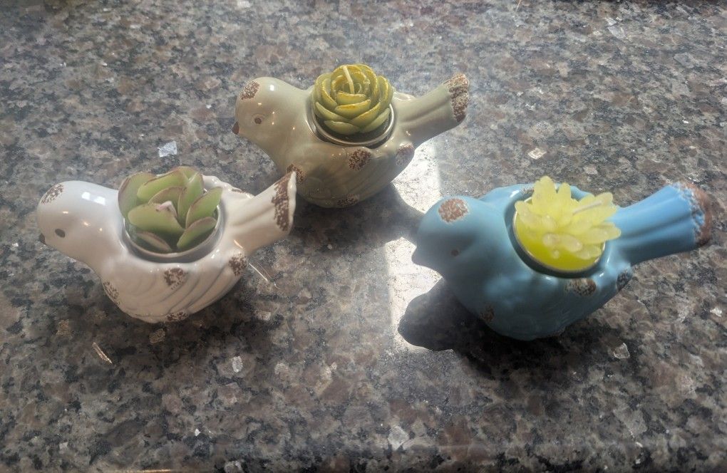 Ceramic Birds Tea Light Holders