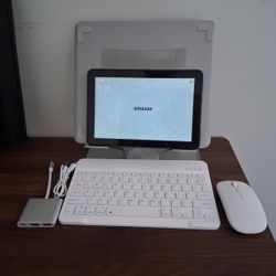 Tablet + Accessories Bundle – Fire HD 8 (10th Gen) + Keyboard, Mouse, Stand, Adapter – $50