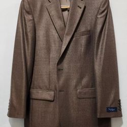 TURNBURY Mens 40L Wool/Silk Suit Jacket In Tan Color