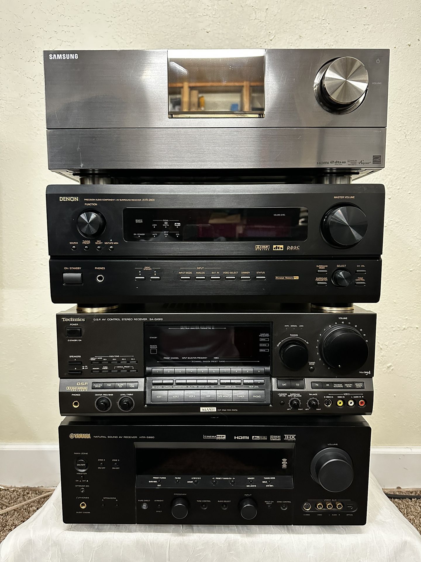 Denon, Yamaha, Technics, Samsung Amp Stereo Receive