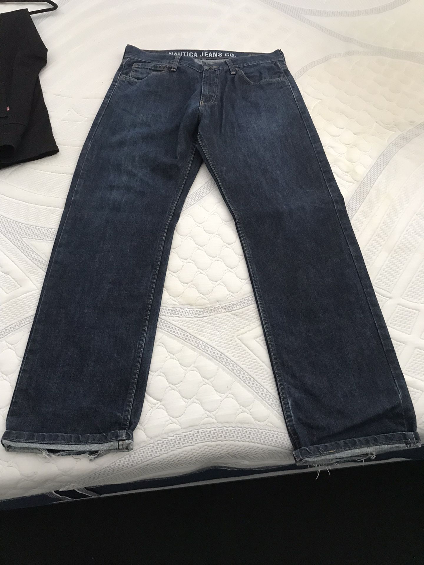 nautica jeans relaxed fit 33x32 dark denim blue