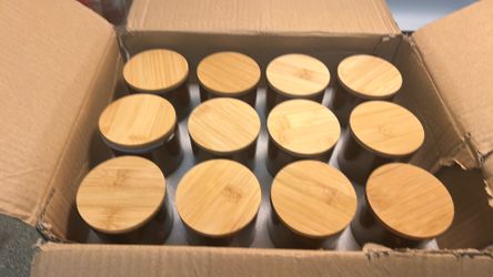 Pavelle 12 Pack Glass Candle storage Jars, 10 oz Empty Candle Jars with Bamboo Lids for Candle Making & Candle storage