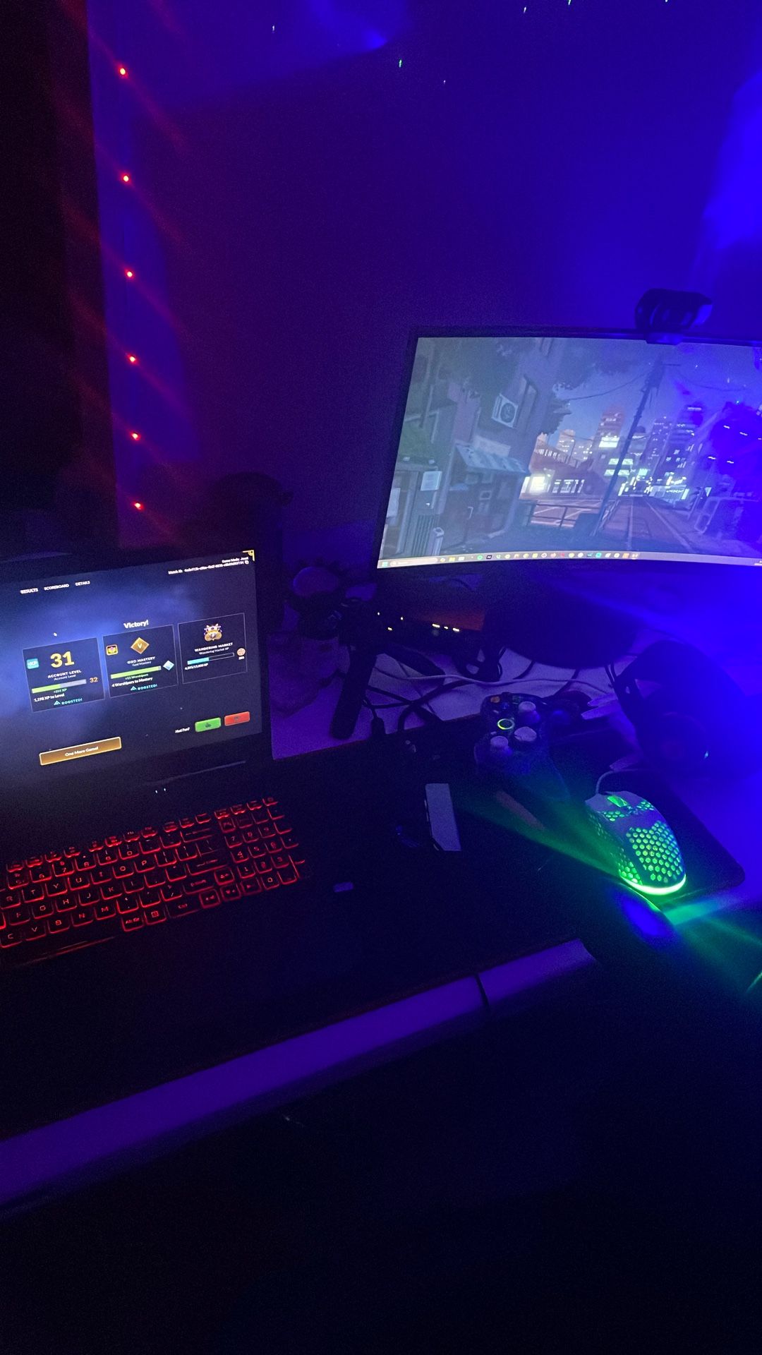 Gaming Setup With Monitor And Computer