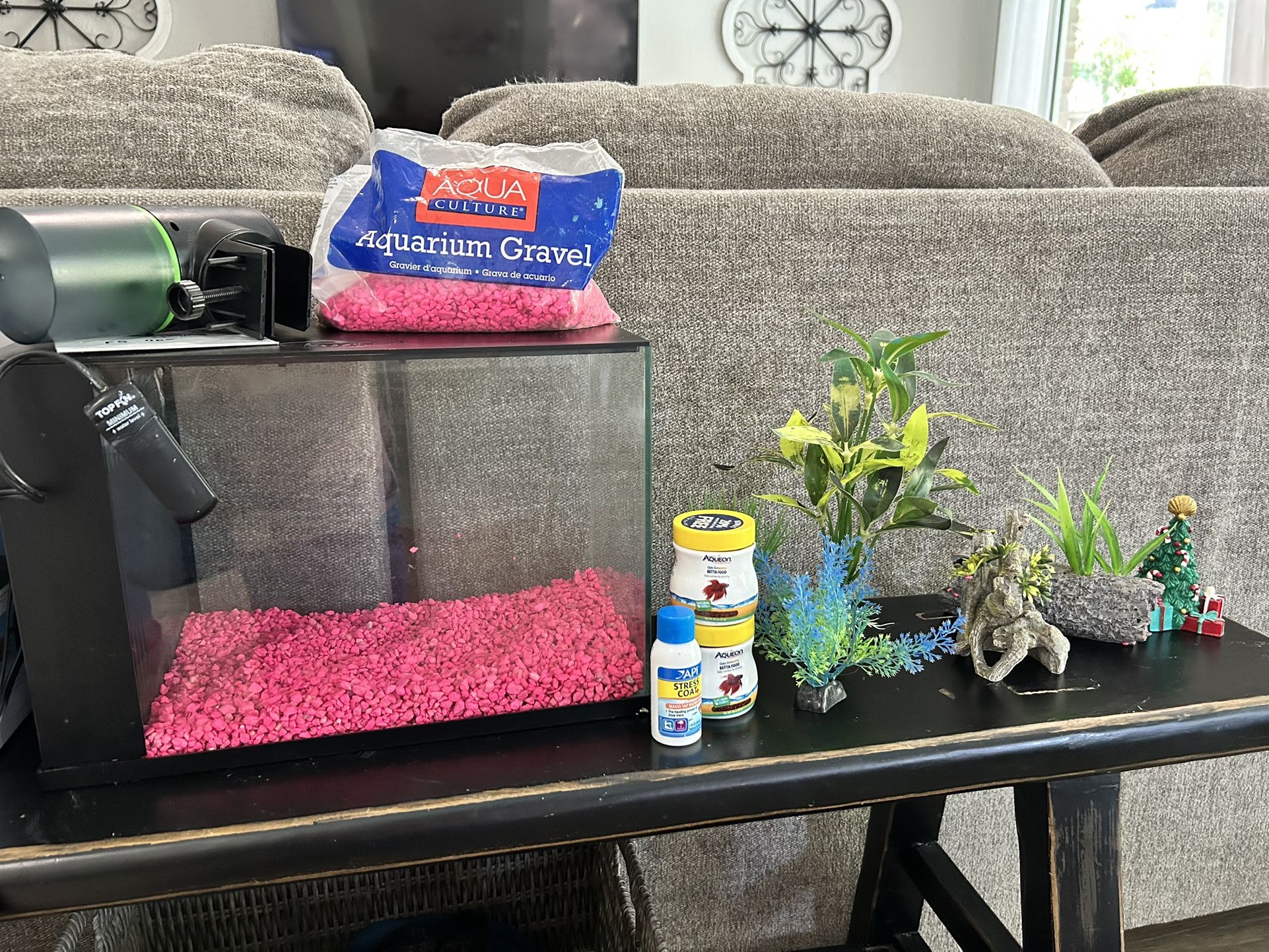 Top Fin 3 Gallon Fish Tank, Feeder And Filters