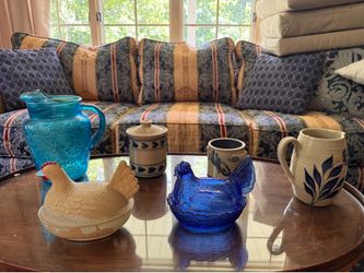 Vintage Blue Glass and various pieces