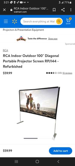 Rca Projection Screen Portable Indoor / Outdoor