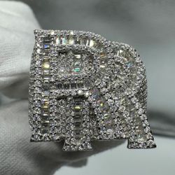A Moissanite Ring in Sterling Silver with a CTW of 4.99.