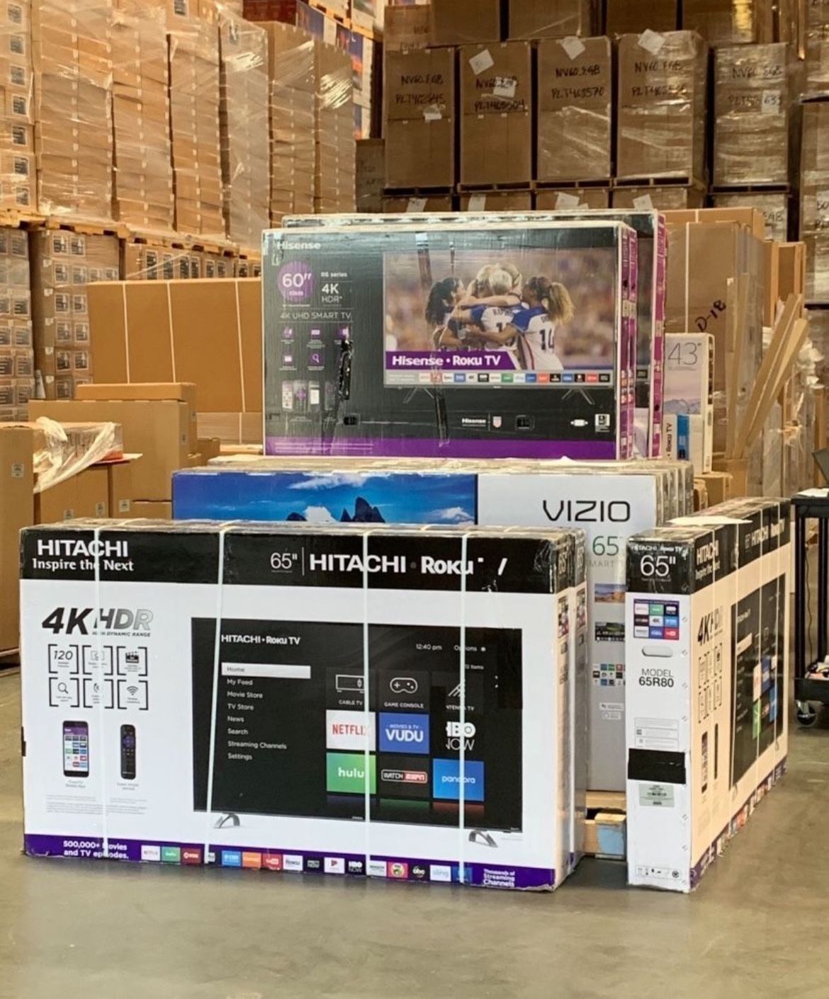 HD40 65” Hitachi Smart 4k Roku Led Tv,All Products : American Fashion Style Bags On Sale