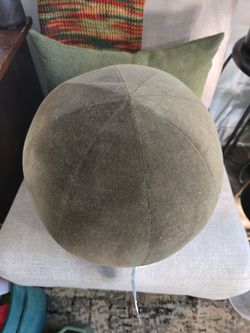 CB2 Olive Green Suede Pillow
