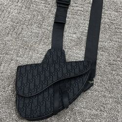 Authentic DIOR Men's Saddle Bag - Black 