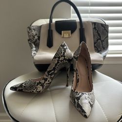 Aldo Snakeskin Pumps + Matching Purse