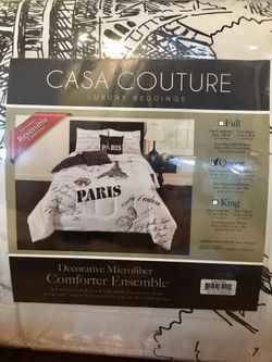 Comforter queen set -Paris theme