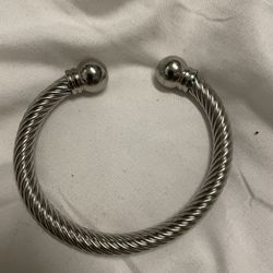 Sterling Silver/ Stainless Steel Bangle, Men Or Women 