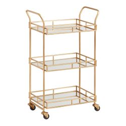 World Market Brass And Mirror Bar Cart