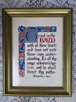 Jonathan Blocher's Bible manuscript signed and numbered