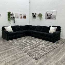Black Sectional Couch - Free Delivery 