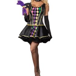 Harlequin cosplay sexy Halloween Costume Mardi Gras Carnival Harlequin Outfit