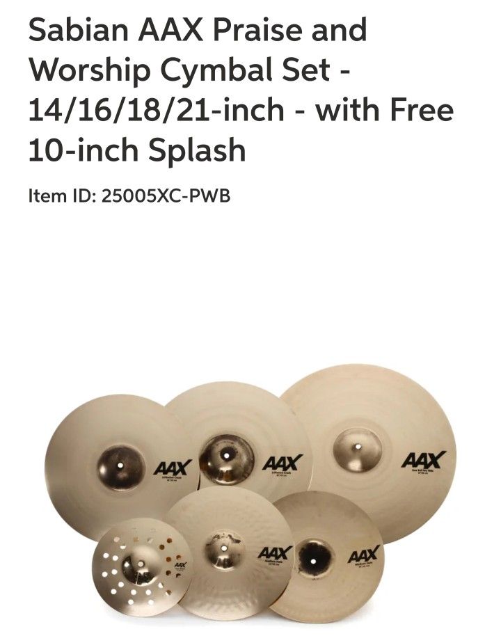 Sabian AAx Pack Never Used