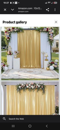 2panels gold glitter backdrop curtains 10ft Wide by 12ft long